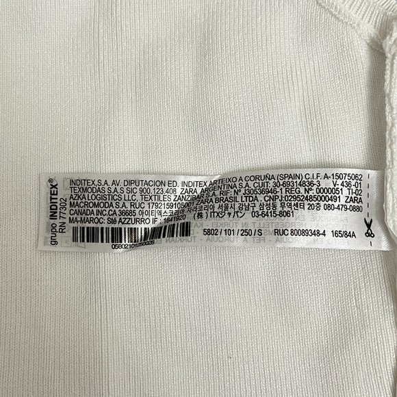 ZARA Lace Up Front Sleeveless Ribbed Knit Crop Top Small White - Picture 5 of 5